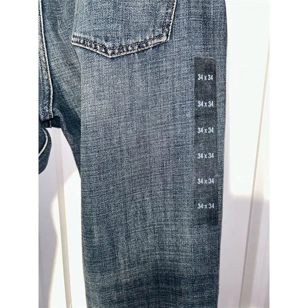 Express Men's Classic Straight Jeans Blue Size 34x34 Five-Pocket Design